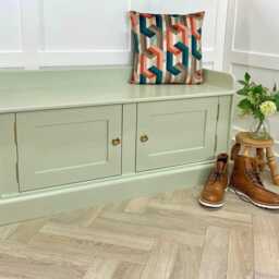 Hall Storage Bench Seat, Painted Any Colour, Wood 2 Door Shoe Cabinet 1220mm Wide - thumbnail 4
