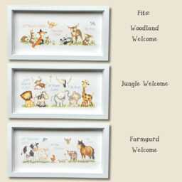 White Picture Frame For Bothy Threads Cross Stitch Kits - Farmyard, Jungle & Woodland Welcome - thumbnail 2