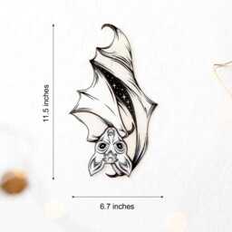 Whimsical Stained Glass Bat Wall Decor, Gothic Hanging, Iridescent Hand Painted Halloween Home Witchy Room Decoration - thumbnail 2