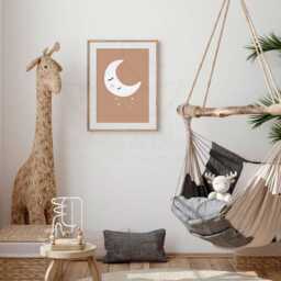 Personalized Moon Poster For Children, Boho Baby Room Decoration, Girl/Boy Birth Gift, Name Poster, Star - thumbnail 2