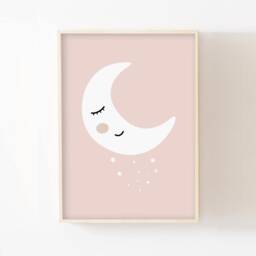 Personalized Moon Poster For Children, Boho Baby Room Decoration, Girl/Boy Birth Gift, Name Poster, Star - thumbnail 3