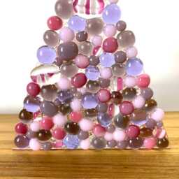 Fused Glass Christmas Tree Tealight Holder - Handmade Ornament - thumbnail 2