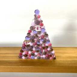 Fused Glass Christmas Tree Tealight Holder - Handmade Ornament - thumbnail 4