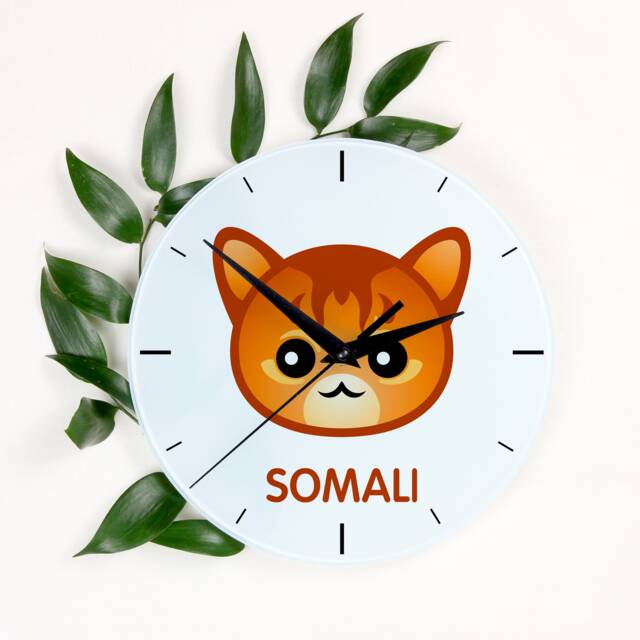 A Clock With A Somali Cat. New Collection The Cute Art-Dog Cat - image 1