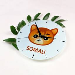 A Clock With A Somali Cat. New Collection The Cute Art-Dog Cat - thumbnail 2