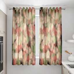 Abstract Watercolor Curtains, Soft Blush Green Drapes, Modern Window Treatment, Blended Colors Custom Curtain Panels - thumbnail 2