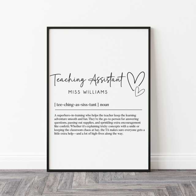 Personalised Teaching Assistant Print - Thank You Gift Gifts For End Of Year - image 1