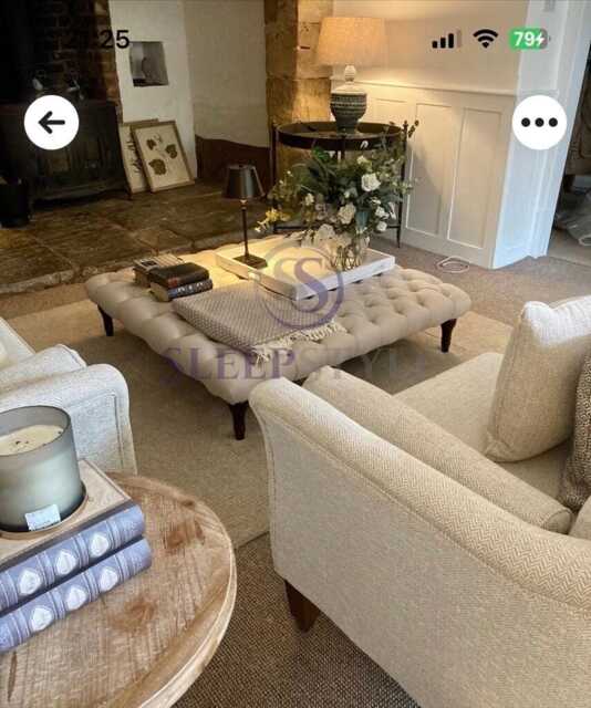 New Various Sizes Chesterfield Upholstered Footstool - Coffee Table Available in Colors & Fabrics - image 1