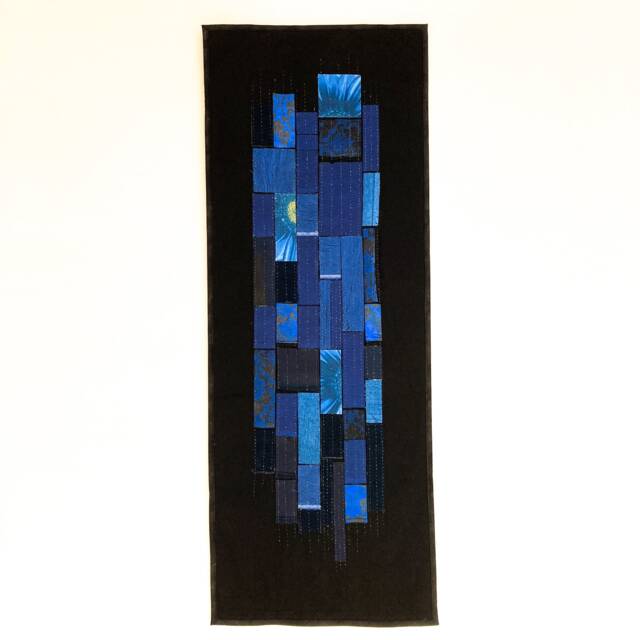 Cobalt Blue Denim Tapestry Table Runner Wall Hanging Art - image 1