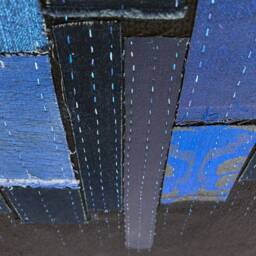 Cobalt Blue Denim Tapestry Table Runner Wall Hanging Art - thumbnail 3