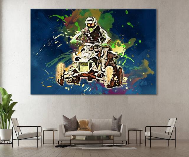 Atv Quad Bike Canvas Print Motocross Wall Decor - image 1