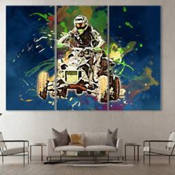 Atv Quad Bike Canvas Print Motocross Wall Decor - thumbnail 2