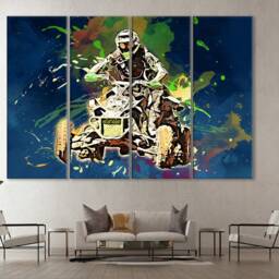 Atv Quad Bike Canvas Print Motocross Wall Decor - thumbnail 3