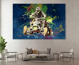 Atv Quad Bike Canvas Print Motocross Wall Decor - thumbnail 1