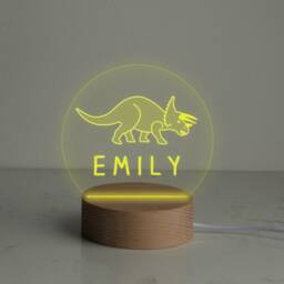 Dinosaur Night Lights For Children/Triceratops Lamp Personalised Gifts Boys & Girls Bedroom - thumbnail 2