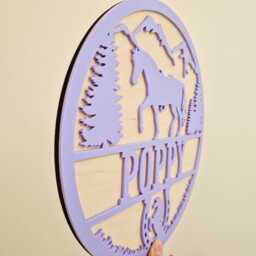 Personalised Horse Name Sign, Equestrian Wall Plaque, Custom Kids Room Decor, Rider Door Pony Bedroom Art, Handmade Gift - thumbnail 2