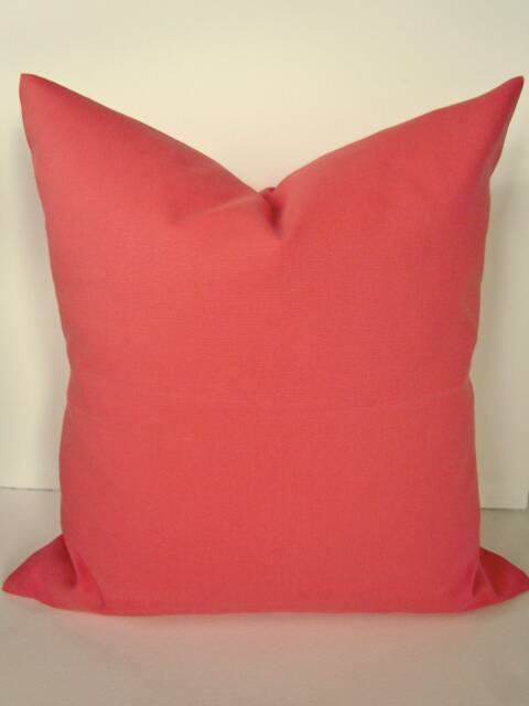 Coral Pillows Decorative Pillow Covers 16 18 20x20 Solid Coral Salmon Orange Home & Living Decor Say It With Pillows - image 1