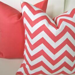 Coral Pillows Decorative Pillow Covers 16 18 20x20 Solid Coral Salmon Orange Home & Living Decor Say It With Pillows - thumbnail 3