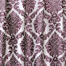 Purple Damask Burntout Velvet Curtain Panels - Rod Pocket, Grommet, Box Pleat, Three Pinch Tab Top & Plain Ring Top - thumbnail 3