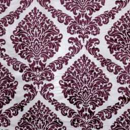 Purple Damask Burntout Velvet Curtain Panels - Rod Pocket, Grommet, Box Pleat, Three Pinch Tab Top & Plain Ring Top - thumbnail 4