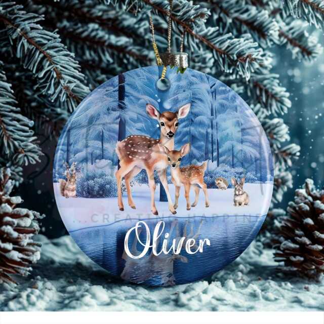 Personalised Kids Christmas Decoration - Grandson Gift Custom Bauble For Boys & Girls Stocking Filler Eve Box - image 1