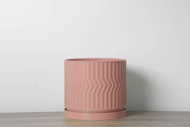 "Sedona Planter With Drainage & Saucer in Country Pink, Unique 3D-Printed Plant Pot, Small To Large Sizes 4"" 5"" 6"" 7"" 8" - image 1