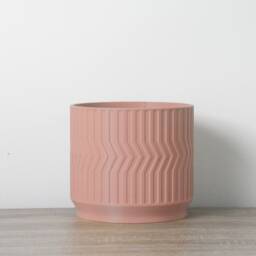 "Sedona Planter With Drainage & Saucer in Country Pink, Unique 3D-Printed Plant Pot, Small To Large Sizes 4"" 5"" 6"" 7"" 8" - thumbnail 2
