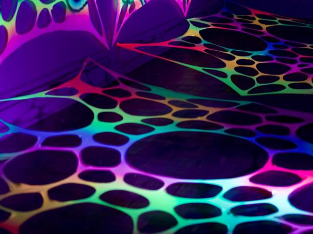 2 Piece Bundle Pack, Uv Event Decor, Psy Trippy Wall Hanging, Blacklight Tapestry, Backdrop, Neon Canopy, Dj Gifts, Decor - image 1