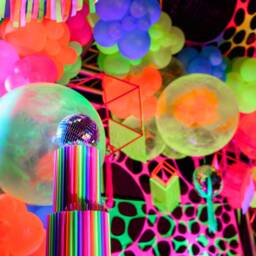 2 Piece Bundle Pack, Uv Event Decor, Psy Trippy Wall Hanging, Blacklight Tapestry, Backdrop, Neon Canopy, Dj Gifts, Decor - thumbnail 2