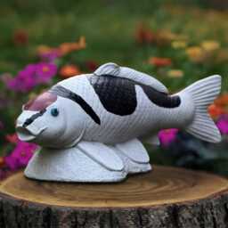 Outdoor Koi Fish Statue Concrete Figurine Cement Sculpture Garden Water Animal Decoration Front Door Ornament Fish Lover Gift - thumbnail 3