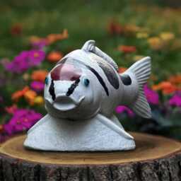 Outdoor Koi Fish Statue Concrete Figurine Cement Sculpture Garden Water Animal Decoration Front Door Ornament Fish Lover Gift - thumbnail 2