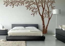 Birch Tree Nursery Wall Decal Forest Canopy Blowing Leaves Vinyl Sticker Removable Choose From Over 50 Colors Custom 1376