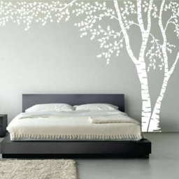 Birch Tree Nursery Wall Decal Forest Canopy Blowing Leaves Vinyl Sticker Removable Choose From Over 50 Colors Custom 1376 - thumbnail 3