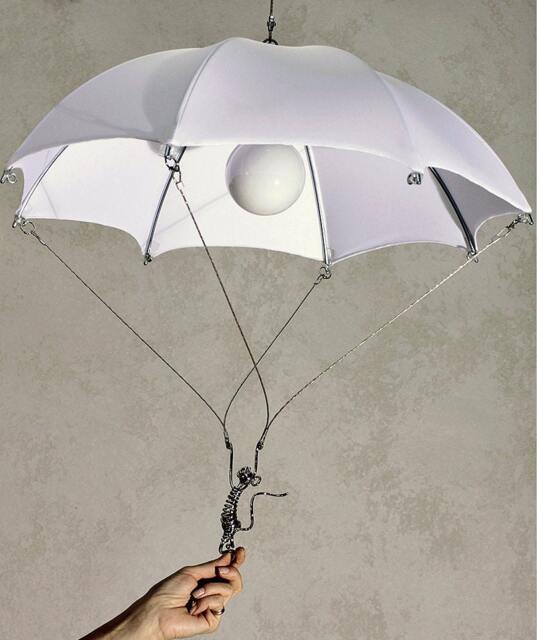 Monkey Skydiver Parachute Pendant Light - Whimsical Nursery Chandelier - image 1