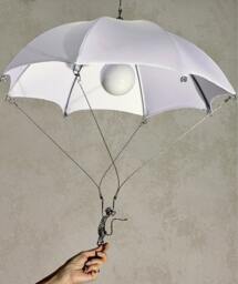Monkey Skydiver Parachute Pendant Light - Whimsical Nursery Chandelier - thumbnail 1