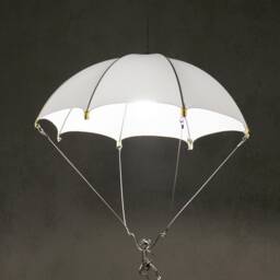Monkey Skydiver Parachute Pendant Light - Whimsical Nursery Chandelier - thumbnail 2