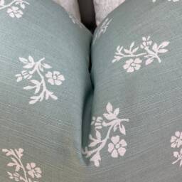 John Lewis & Partners Fabric Mireille Floral Duck Egg Cushion Cover, Pillow Cover , Throw Made in Uk/Worldwide Shipping - thumbnail 2