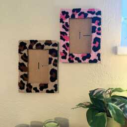 Leopard Print Punch Needle Frame For Stylish Home Decor & Gifts - 4x6 Photo Wall Art Tufted Picture - thumbnail 4