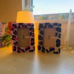 Leopard Print Punch Needle Frame For Stylish Home Decor & Gifts - 4x6 Photo Wall Art Tufted Picture - thumbnail 2