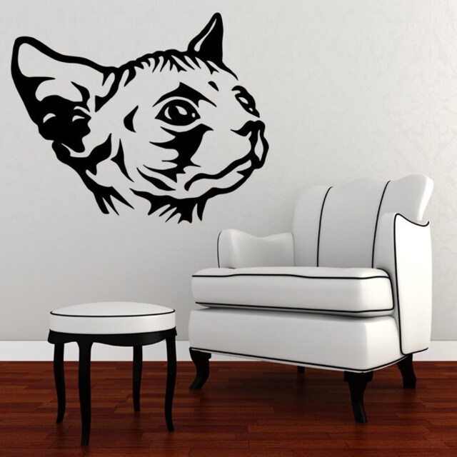 Wall Decal Sphynx Cat, Vinyl Sticker - Good For Walls, Cars, Ipads, Mirrors Etc - image 1