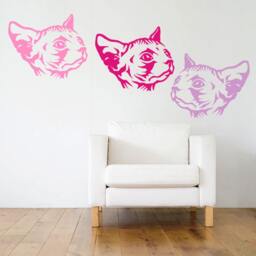 Wall Decal Sphynx Cat, Vinyl Sticker - Good For Walls, Cars, Ipads, Mirrors Etc - thumbnail 2
