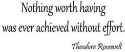 Nothing Worth Having Was Ever Achieved Without Effort Wall Decal Theodore Roosevelt Quotes Educational Art Vwaq-1701 - thumbnail 2
