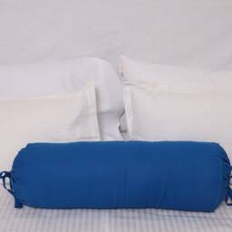 Turquoise Blue Bolster Pillowcase Long Round Cylindrical Cushion Cover For Yoga , Leg Rest , Meditation , Cotton Solid 9 - thumbnail 3