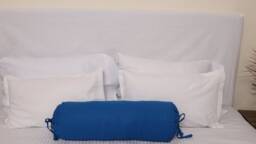 Turquoise Blue Bolster Pillowcase Long Round Cylindrical Cushion Cover For Yoga , Leg Rest , Meditation , Cotton Solid 9