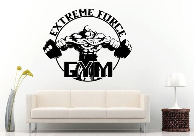 Gym Training Fitness Bodybuilding Wight Lifting Logo Emblem Sign Wall Decal Vinyl Sticker Mural Room Decor L606 - image 1