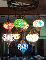 9 Ball Mosaic Lamps, Morocco Lantern, Chandelier, Turkish Light, Hanging Lamp, Lighting, Mosaic Lamp, Mosaic Glass, Morocco Lighting