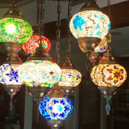 9 Ball Mosaic Lamps, Morocco Lantern, Chandelier, Turkish Light, Hanging Lamp, Lighting, Mosaic Lamp, Mosaic Glass, Morocco Lighting - thumbnail 3