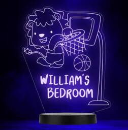 Basketball Lion Animal Bedroom Personalised Gift Colour Change Lamp Night Light