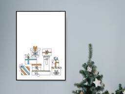 Presents - Christmas Festive Fall Holidays - Wall Print Gift Bespoke Poster A5 A4 A3 Framed - thumbnail 1