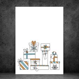 Presents - Christmas Festive Fall Holidays - Wall Print Gift Bespoke Poster A5 A4 A3 Framed - thumbnail 2